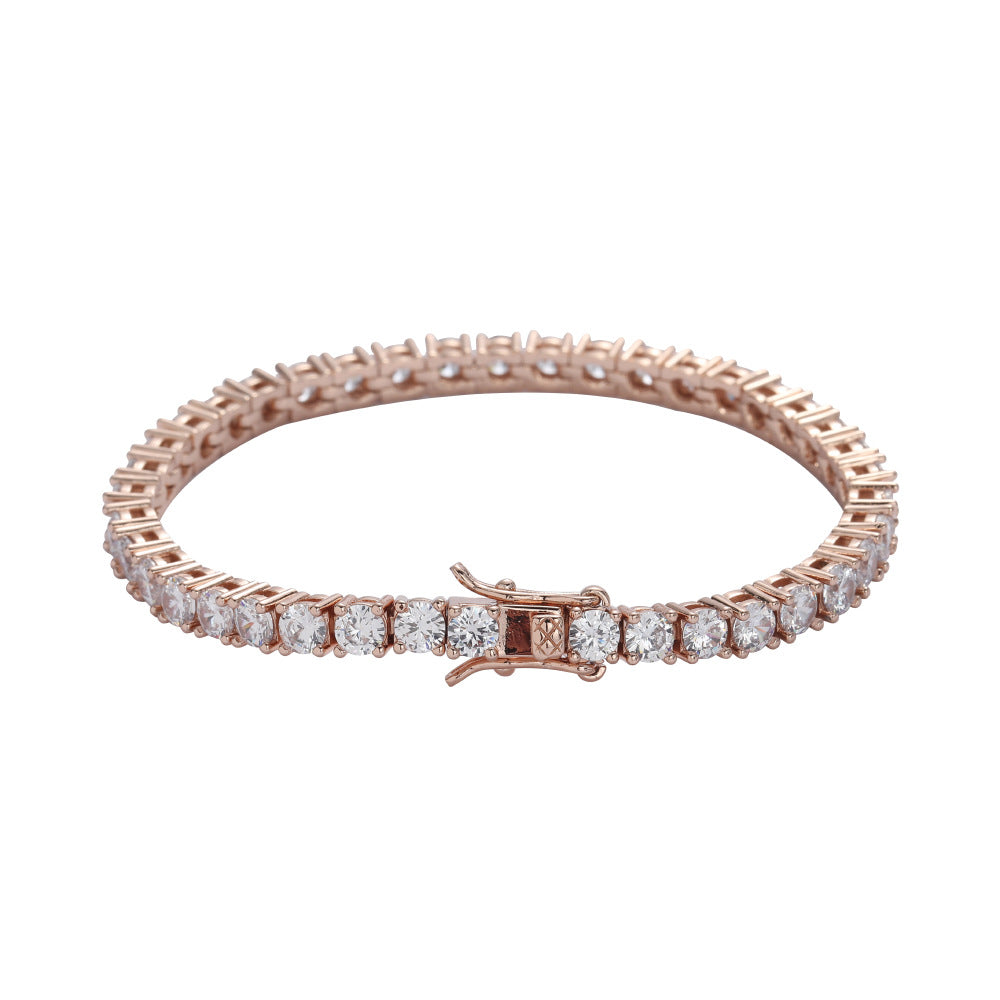 Tennis Chain Copper Zircon Single Row Hip Hop Bracelet