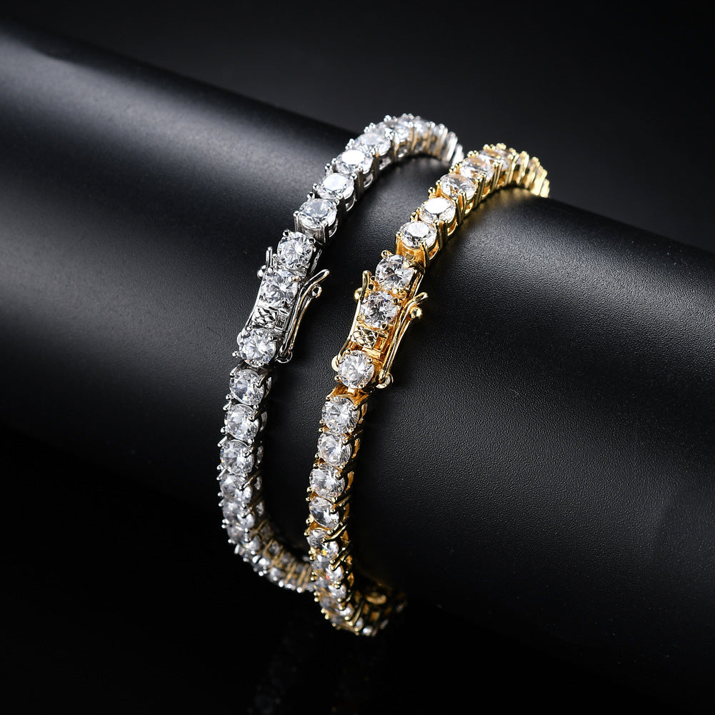 Tennis Chain Copper Zircon Single Row Hip Hop Bracelet
