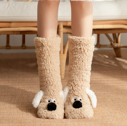 Women’s Plush Dog Socks