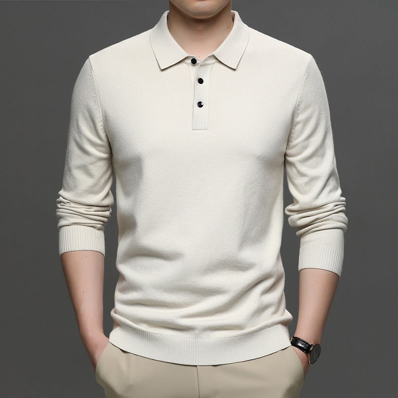 Men's Lapel Knit Pullover Sweater